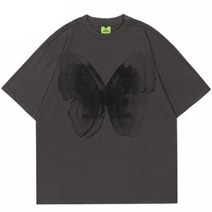 UNUSUAL ORIGINAL Butterfly Shadow Graphic T-Shirt , - Streetwear T-Shirts - Slick Street