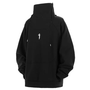 Plain Color Medieval Cloak Hoodie Black, M - Streetwear Hoodie - Slick Street