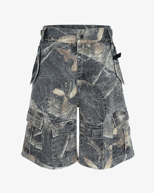 Hunting Camo Cargo Shorts Hunting Camo, M - Streetwear Shorts - Slick Street