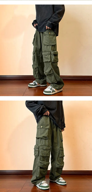 Baggy Style Multi-pockets Tooling Pants , - Streetwear Pants - Slick Street