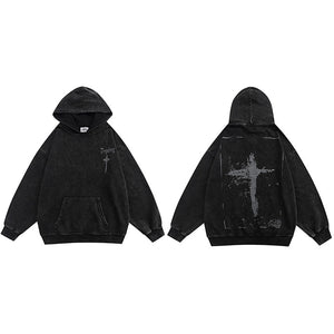 Begoberg Serbian Latin Cross Hoodie Black, M - Streetwear Hoodie - Slick Street