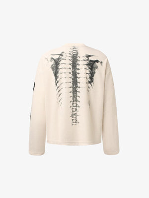 Skeleton B-Heart Graphic Sweatshirt , - Streetwear Sweatshirts - Slick Street