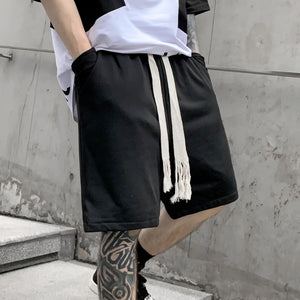 Casual Black Color Knee Length Shorts , - Streetwear Shorts - Slick Street
