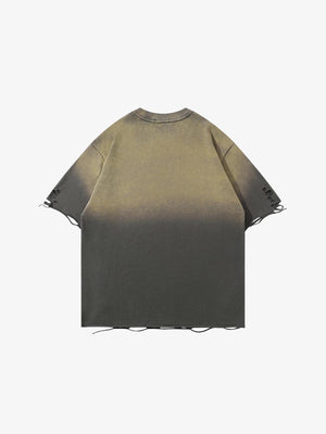 Tie-Die Metal Star Ripped T-Shirt , - Streetwear T-Shirts - Slick Street