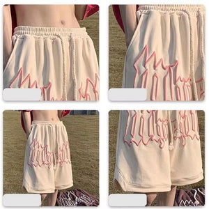 Diligent Boundary Letter Y2K Bermuda Shorts , - Streetwear Shorts - Slick Street