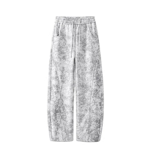 Smoky Tie-dye Straight Leg Pants XS, White - Streetwear Pants - Slick Street