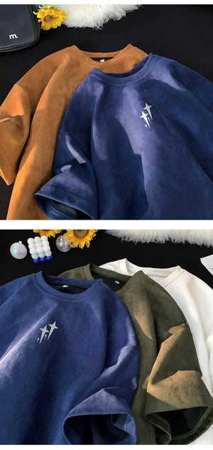 Knobby Star Graphic Crew Neck T-Shirt , - Streetwear T-Shirts - Slick Street