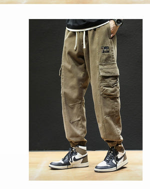 Straight Fit Elastic Ankle Length Pants , - Streetwear Pants - Slick Street