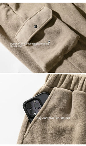 Unicolorous Fleece Cargo Joggers , - Streetwear Joggers - Slick Street