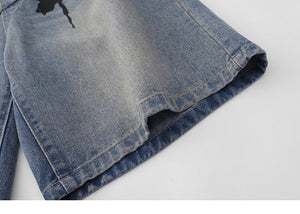 Tarantula Spider Graphic Denim Shorts , - Streetwear Shorts - Slick Street