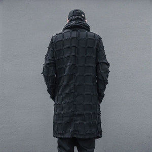 Mist Black Turtleneck Gothic Coat , - Streetwear Coat - Slick Street