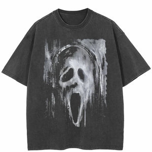 Spooky Ghost Skull Graphic T-Shirt , - Streetwear T-Shirts - Slick Street
