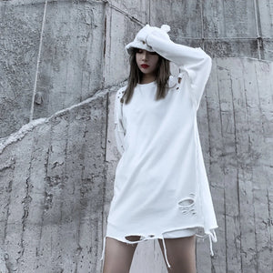 Distressed Gothic Sweatshirt , - Streetwear Sweatshirts - Slick Street