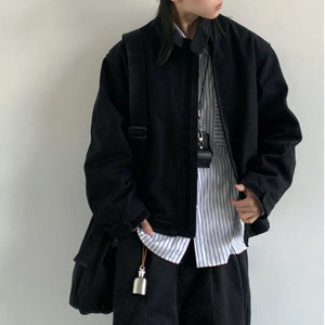 Plain Color Cropped Jacket , - Streetwear Jacket - Slick Street