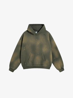 Iso Splash Abstract Oversized Pullover Hoodie Green, XS - Streetwear Hoodie - Slick Street