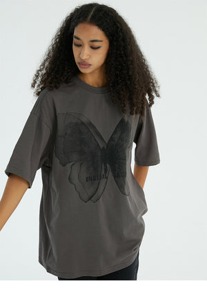 UNUSUAL ORIGINAL Butterfly Shadow Graphic T-Shirt , - Streetwear T-Shirts - Slick Street