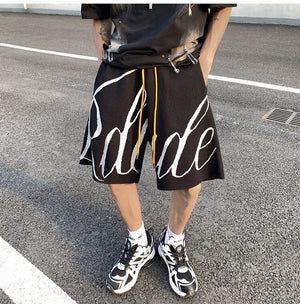 Letter Foam Y2K Knee Length Shorts , - Streetwear Shorts - Slick Street