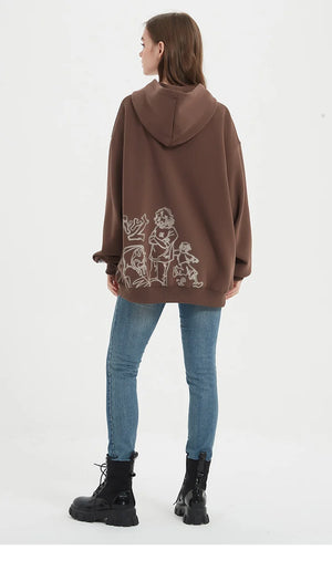 We V Cartoon Sketch Hoodie , - Streetwear Hoodie - Slick Street