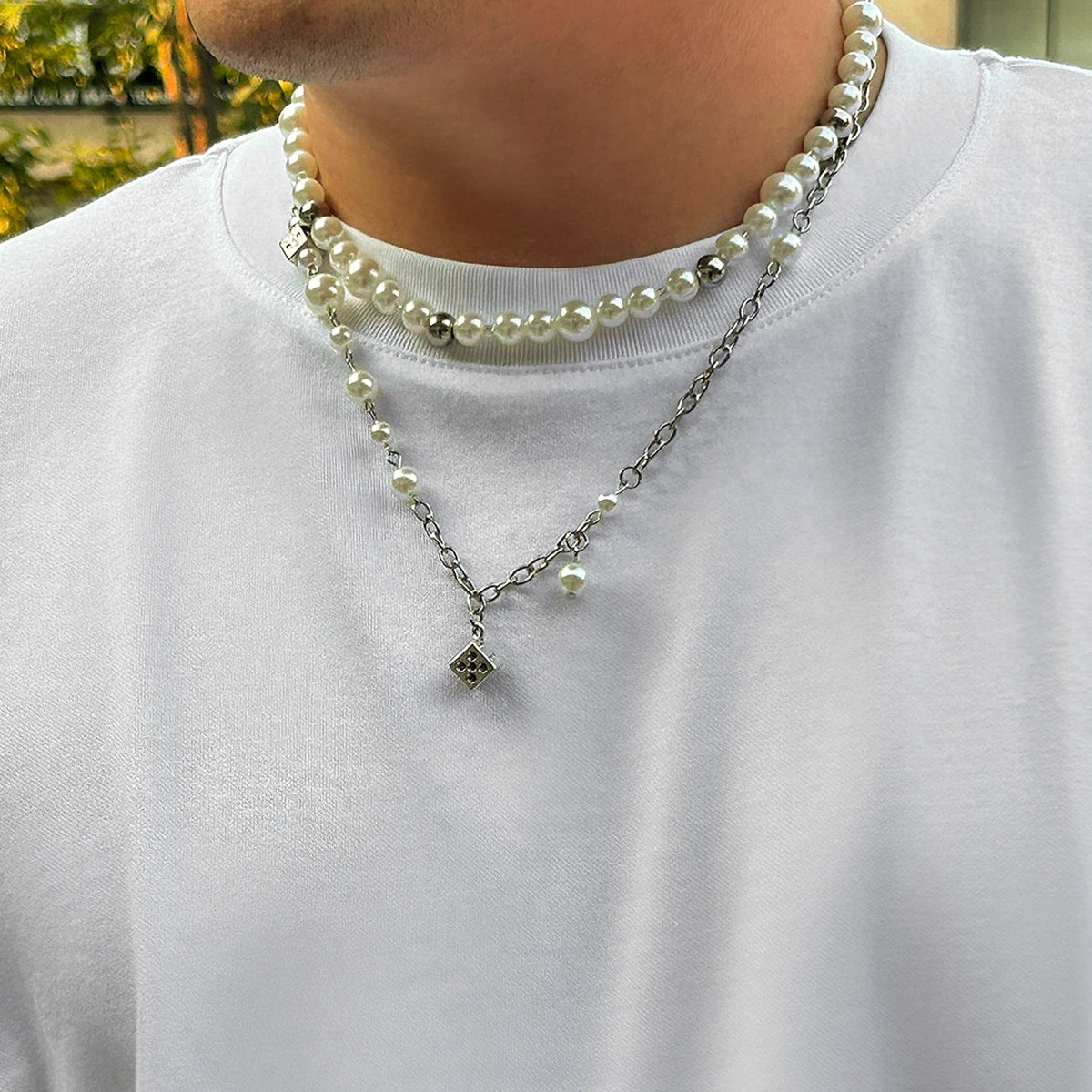 Steampunk Metal Dice Pendant Necklace Silver Color,  - Streetwear Necklace - Slick Street