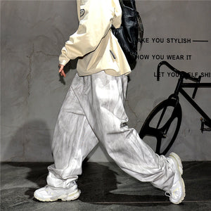 Distressed Dirty White Baggy Pants , - Streetwear Pants - Slick Street