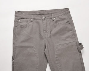 Solid Color Multi Pockets Denim Pants , - Streetwear Pants - Slick Street