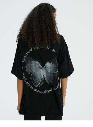 UNUSUAL ORIGINAL Butterfly Shadow Graphic T-Shirt , - Streetwear T-Shirts - Slick Street