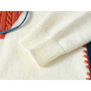 Lace Up Style Round Neck Knitted Sweater , - Streetwear Sweater - Slick Street