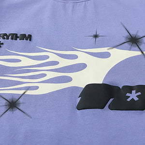 Warrior Fire Flame Graphic Loose T-Shirt , - Streetwear T-Shirts - Slick Street