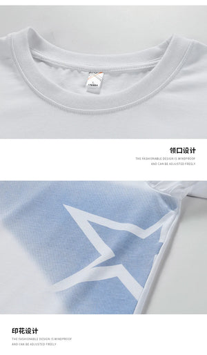 Falling Star Short Sleeves Loose T-Shirt , - Streetwear T-Shirts - Slick Street