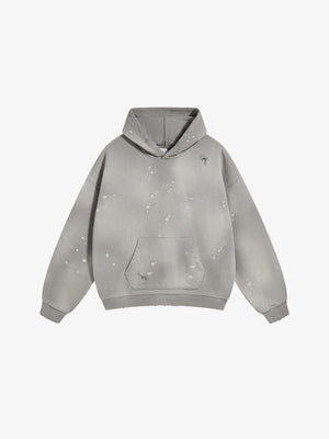 Iso Splash Abstract Oversized Pullover Hoodie Gray, XS - Streetwear Hoodie - Slick Street