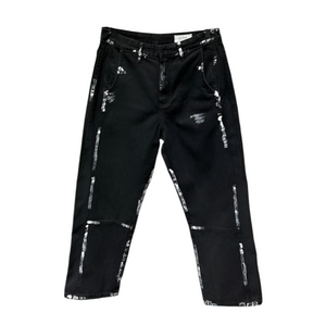 Ebony Black Splash Paint Style Pants , - Streetwear Pants - Slick Street