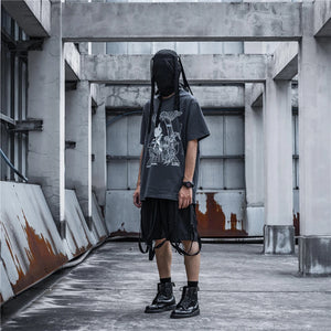 Streetwear Robotic Anime Girl Loose T-Shirt , - Streetwear T-Shirts - Slick Street