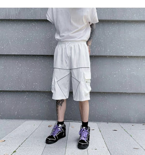 Solid Bermuda White Lining Shorts , - Streetwear Shorts - Slick Street