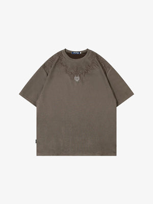 Ancient Cybersigilism Art T-Shirt Brown, S - Streetwear T-Shirts - Slick Street