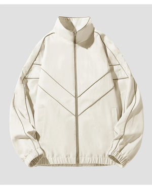 Striped White Lining With Rib sleeve Style Jacket White, XS - Streetwear Jacket - Slick Street