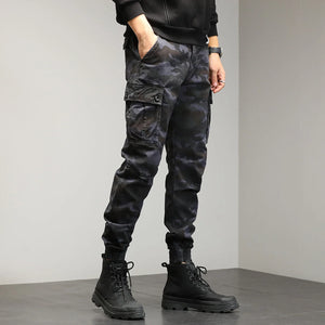 Classic Vector Camouflage Slim Fit Pants Blue, 29 - Streetwear Cargo Pants - Slick Street
