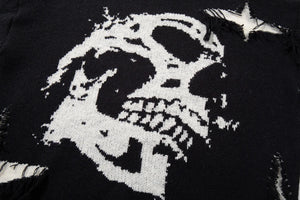 Skull Star Knitted Sweatshirt , - Streetwear Sweatshirts - Slick Street