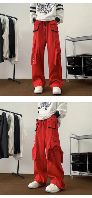 Multi Pockets Button-Up Streetwear Pants , - Streetwear Pants - Slick Street