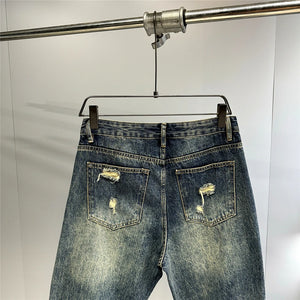 Indigo 26 Blue Distressed Jeans , - Streetwear Jeans - Slick Street