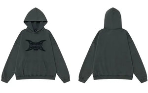 Dusky Enter Sandman Baggy Hoodie Grey, M - Streetwear Hoodie - Slick Street