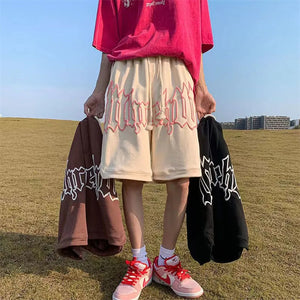 Diligent Boundary Letter Y2K Bermuda Shorts , - Streetwear Shorts - Slick Street