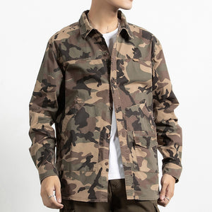 Classic Safari Camo Style Patch Pocket Jacket , - Streetwear Jacket - Slick Street