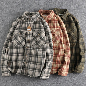 Plaid Chore Long Sleeve Shirt , - Streetwear Shirt - Slick Street