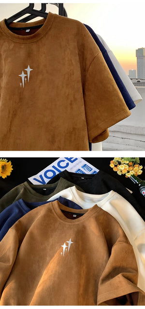 Knobby Star Graphic Crew Neck T-Shirt , - Streetwear T-Shirts - Slick Street