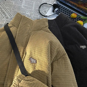 Corduroy Fleece Zipper Jacket , - Streetwear Jacket - Slick Street