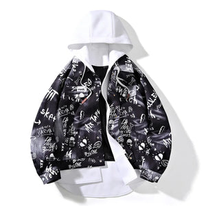 Graffiti Black Graphic Design Hoodie Black, XS - Streetwear Hoodie - Slick Street