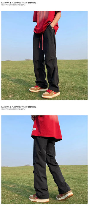 Solid Color Oversized Cargo Pants , - Streetwear Pants - Slick Street