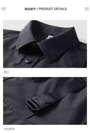 Coal Black Buckles Up Chest Pockets T-Shirt , - Streetwear T-Shirts - Slick Street