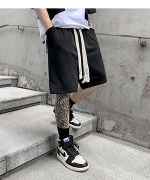 Casual Black Color Knee Length Shorts , - Streetwear Shorts - Slick Street