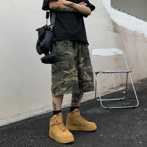 Y2K Camouflage Baggy Shorts , - Streetwear Shorts - Slick Street